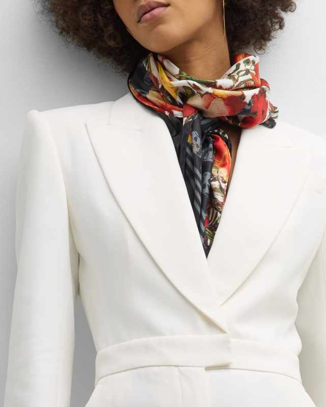 Dutch Flora Biker Silk Square Scarf